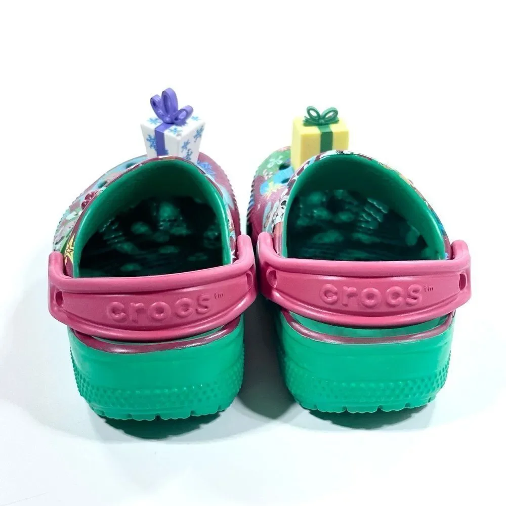 Crocs special edition Disney Parks holiday mules with attached present pegs 7